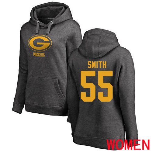 Green Bay Packers Ash Women 55 Smith Za Darius One Color Nike NFL Pullover Hoodie Sweatshirts
